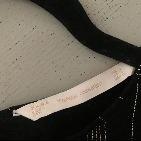 Zara Black Silver Shimmer Ruffle Dress - Picture 5 of 7